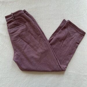 Wool Cropped Pleated High Waisted Pants